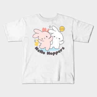 Hello, It's Bunny Time: Fun-Filled Moments with Loppy Tokki's Duo Kids T-Shirt